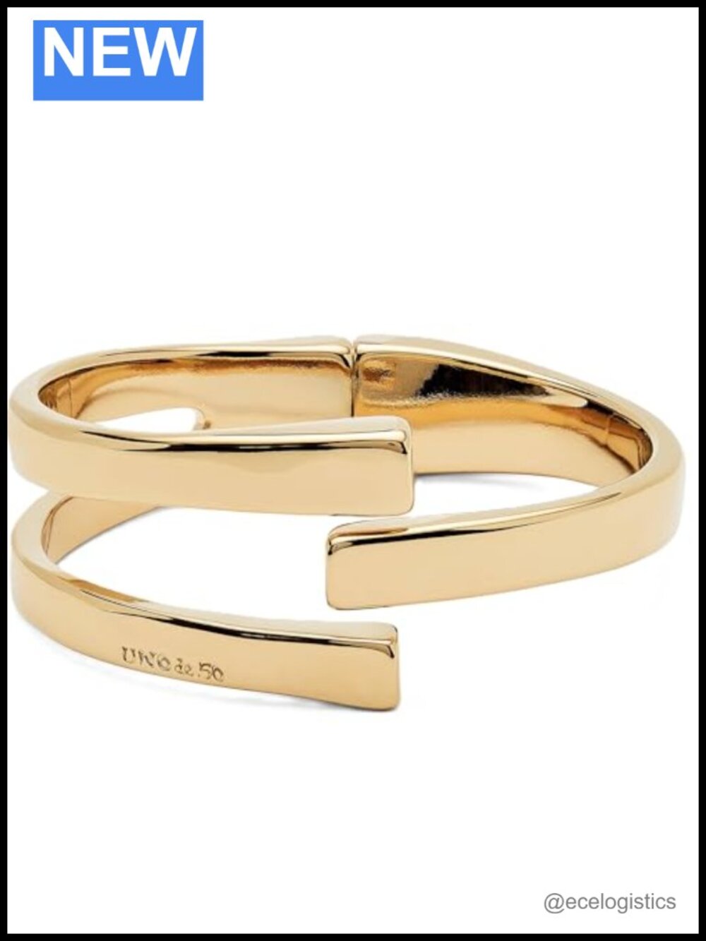 18K Gold-Plated Statement Bangle Bracelet, Bold Rigid Design